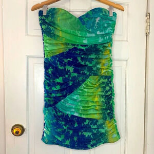 Arden B. Watercolor Strapless dress